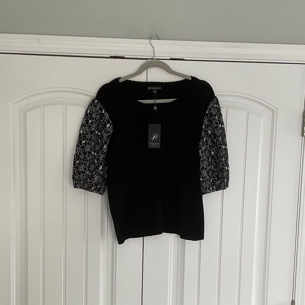 Adrianna Papell XL Black and White Top NWT